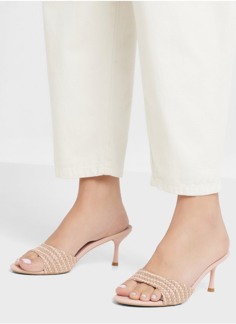 ELLA Weave Detail Mule Heel Sandal  - Image 5