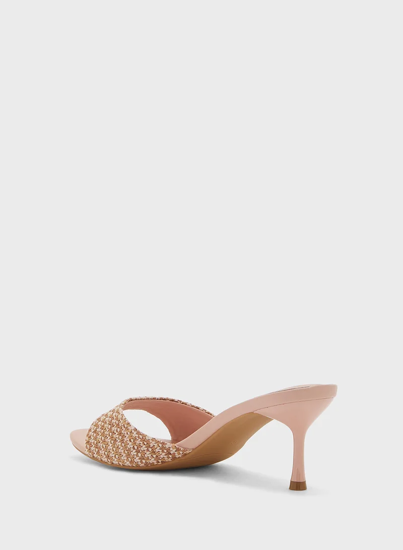 ELLA Weave Detail Mule Heel Sandal