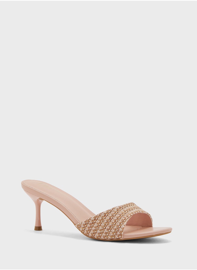 ELLA Weave Detail Mule Heel Sandal  - Image 2