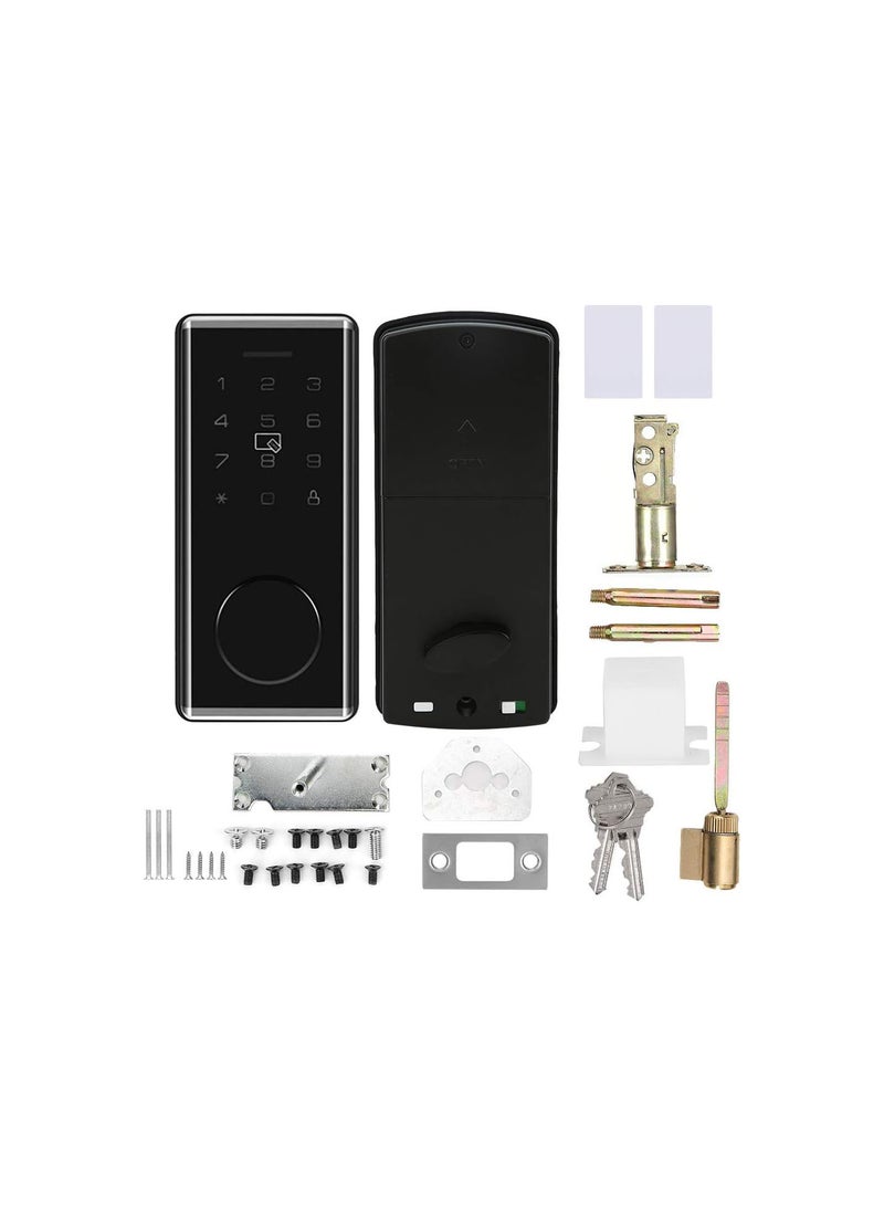 GGOOT Smart Door Lock, Intelligent Password Electronic Indoor Door Lock, Indoor Security System Support Bluetooth, Password, Card, Key Unlock Virtual Password Design for Home Office Hotel - Image 1