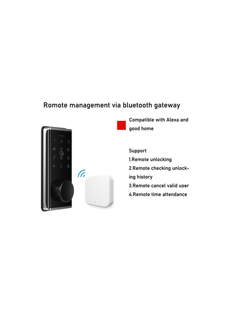GGOOT Smart Door Lock, Intelligent Password Electronic Indoor Door Lock, Indoor Security System Support Bluetooth, Password, Card, Key Unlock Virtual Password Design for Home Office Hotel - Image 3
