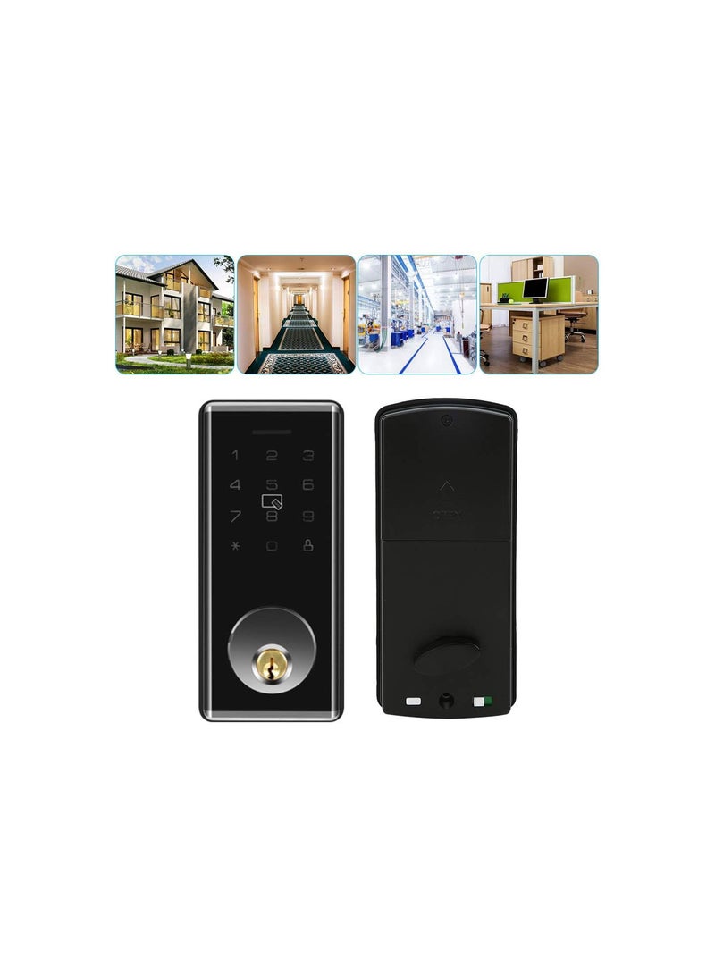 GGOOT Smart Door Lock, Intelligent Password Electronic Indoor Door Lock, Indoor Security System Support Bluetooth, Password, Card, Key Unlock Virtual Password Design for Home Office Hotel - Image 5