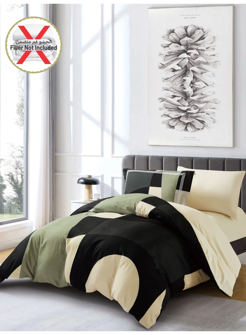 دوناتيلا طقم غطاء لحاف مشجر 4 قطع مقاس كوين يناسب سرير 150×200 سم مايكروفايبر ناعم , تصميم راقي و انيق , يناسب جميع الفصول (لا يشمل حشوة اللحاف)