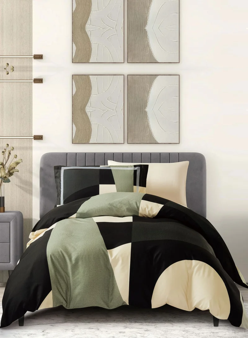 دوناتيلا طقم غطاء لحاف مشجر 4 قطع مقاس كوين يناسب سرير 150×200 سم مايكروفايبر ناعم , تصميم راقي و انيق , يناسب جميع الفصول (لا يشمل حشوة اللحاف)