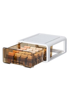 KASTWAVE Socks Drawer Organizer Divider, 15 Cell Closet Organizer for Clothing, Stackable Plastic Bins, Dresser Organizer Bins for Bedroom, Folding Storage Box for Underwear Socks Panties Ties Lingerie  - Image 1