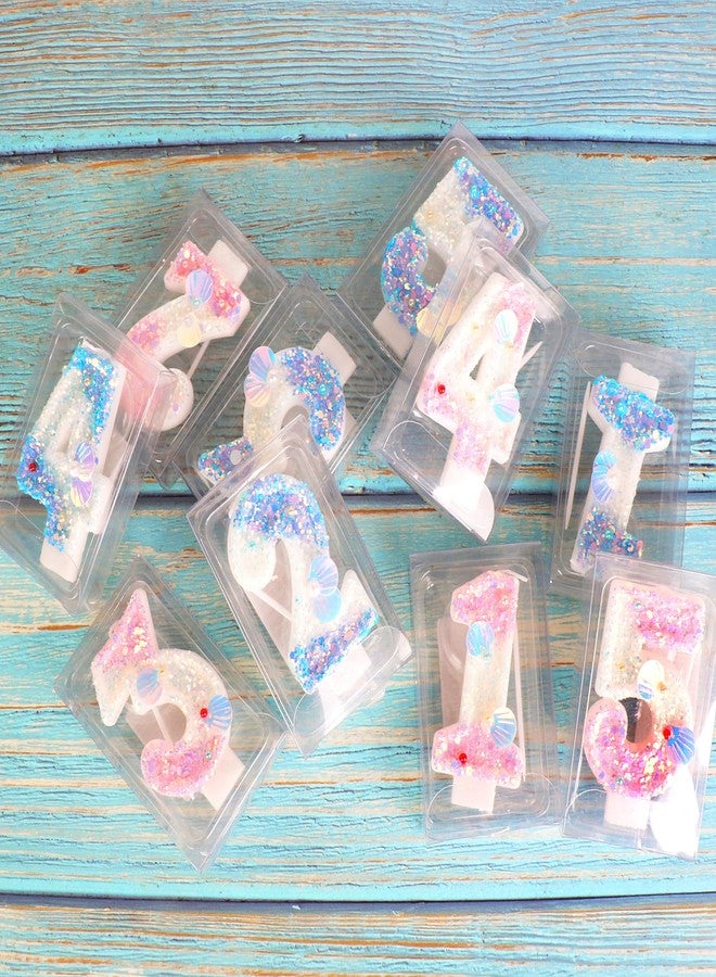 ElekFX Birthday Candle for Cake, Mermaid Vibes Pink 4 Candle, Mermaid Party Supplies Starfish Shell Glitter Decor 2.76 inch Candle, Cake Topper Decoration for Birthday Party (Number 4) - Image 5