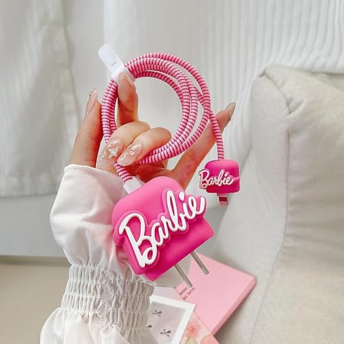 FACTOTECH Protective Charging Case for iPhone 11/12/13/14/15/16/Pro Max,for 18W/20W Charger and Charging Cable,Have Durable Cable Sleeve -Barbie - Image 3