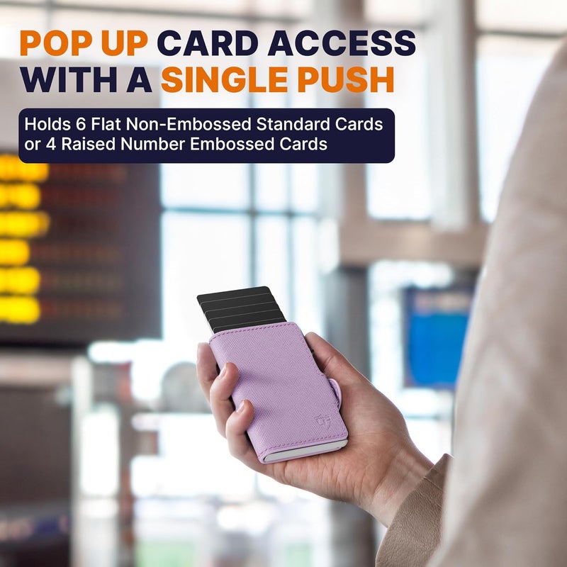Conceal Plus Small RFID Wallet for Women, Slim RFID Blocking Credit Card Holder Womens Wallet, Smart Pop Up Minimalist Card Case, Holds 4-6 Cards Plus Cash & ID, Compact Travel Wallet 3.25"x2.5"x.5 - Image 4