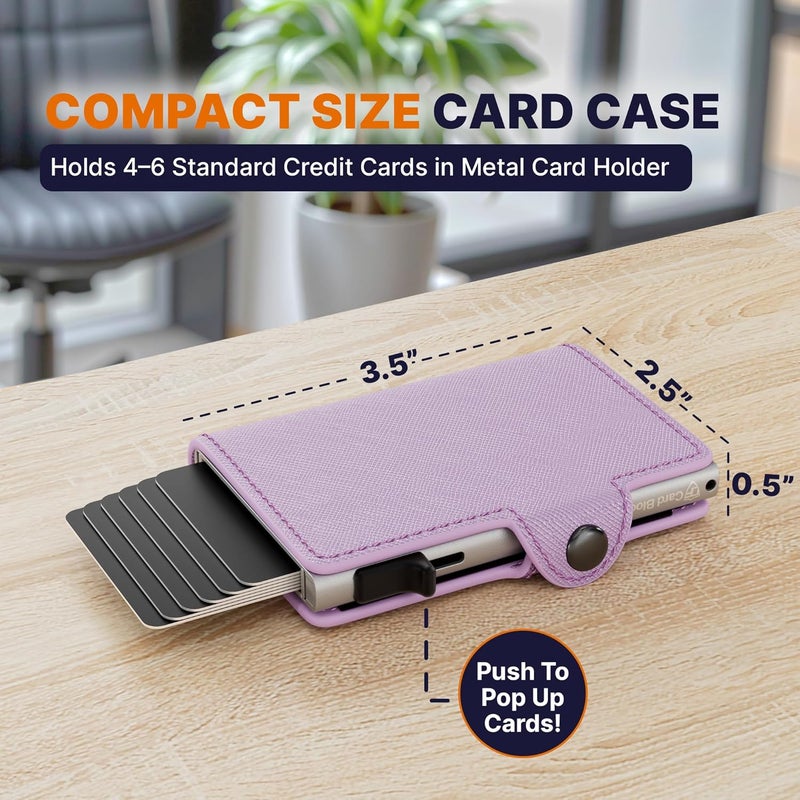 Conceal Plus Small RFID Wallet for Women, Slim RFID Blocking Credit Card Holder Womens Wallet, Smart Pop Up Minimalist Card Case, Holds 4-6 Cards Plus Cash & ID, Compact Travel Wallet 3.25"x2.5"x.5 - Image 2