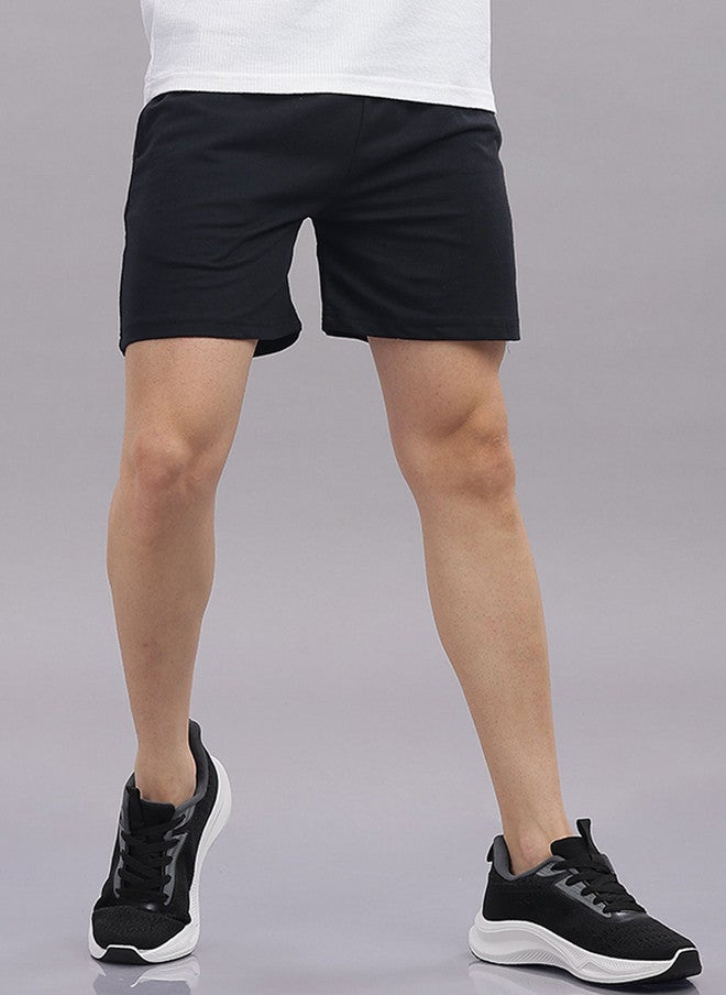 OUTLAWS Men Black Regular Fit Sports Shorts - Image 1