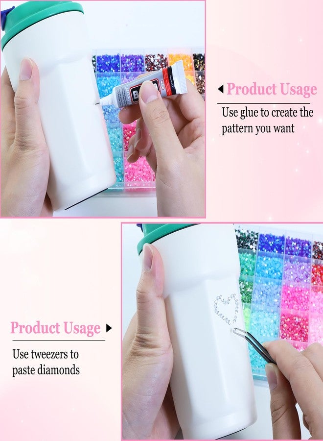 Bmpzery 40 Colors Resin Jelly Rhinestones for Bedazzling,3mm 32000 Pcs Bedazzler Kit with Rhinestones,Bedazzling Kit with 3Pcs 10ml B7000 Glue &1 Tweezers,for DIY Crafts Clothing Tumblers Mugs Decor Nail Art - Image 3