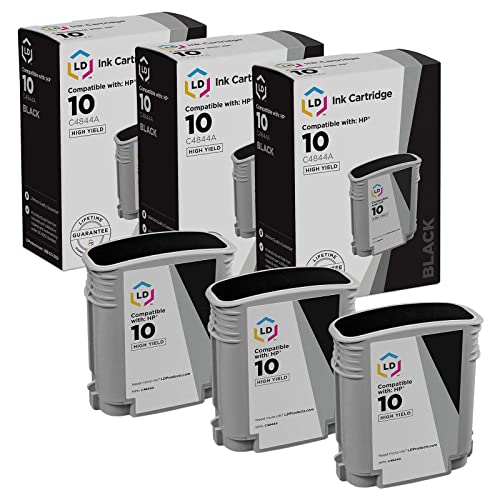 LD Products Remanufactured Ink Cartridge Replacement for HP 10 C4844A High Yield (Black, 3Pk) Compatible with HP Printer Models Laserjet 2300 2300d 2300dn 2300dtn 2300L 2300n - Image 1
