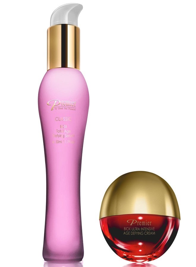 Premier Dead Sea Classic BIOX SERUM and BIOX EYE CREAM Total Age Treatment, Anti-Age, anti-wrinkle, anti-expression marks age defying Complex, soft, gentle, non-tacky 1.7 FL oz. + .34 FL oz. - Image 1