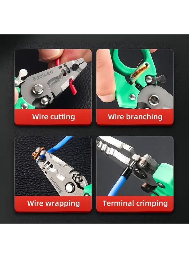 1pc 3.5 Inch Mini Multifunctional Wire Stripper With Stripping Cutting Crimping - Image 3