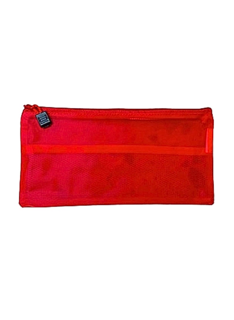 Libra A6 Zipper File Bags, Zippered Waterproof  Pouch Plastic Zip Document Filing Folder RED - Image 1