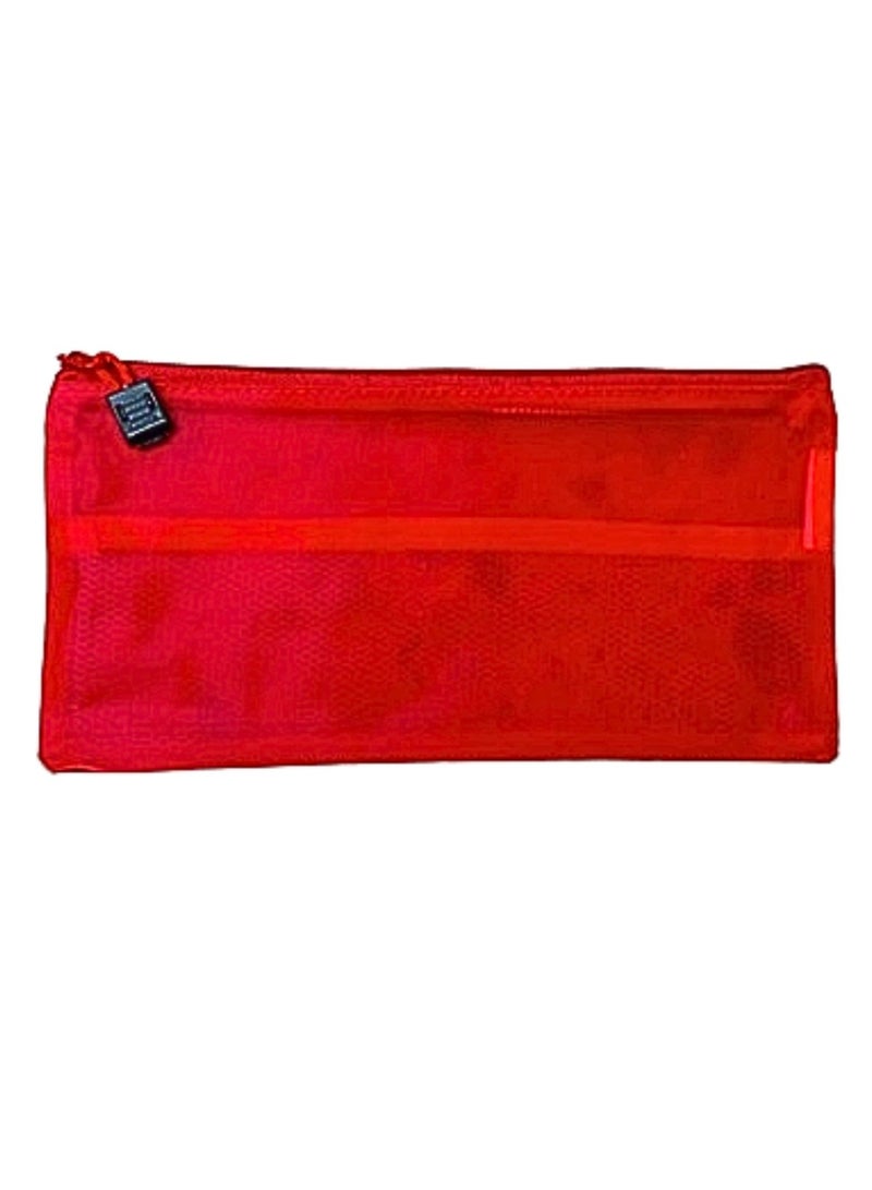 Libra A6 Zipper File Bags, Zippered Waterproof  Pouch Plastic Zip Document Filing Folder RED - Image 2