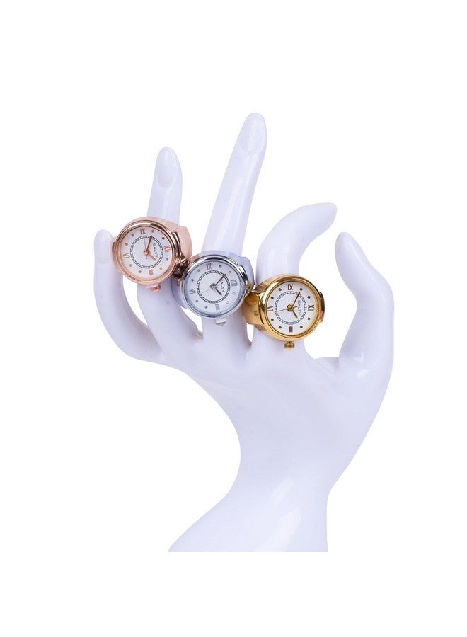 سالتي ساعة SALTY Ring للنساء والفتيات | عبوة من 3 قطع | ضمان لمدة 6 أشهر | أنيقة وقابلة للتمدد | هدية عيد الحب وأعياد الميلاد والذكرى السنوية والمناسبات الخاصة | إكسسوارات مجوهرات جمالية - Image 4