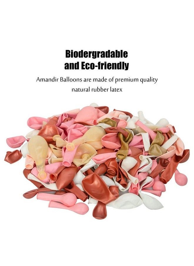 Amandir 144Pcs Rose Gold Pink Balloons Garland Arch Kit Light Pink Gold White Confetti Latex Metallic Balloons For Birthday Baby Shower Wedding Party Decorations Supplies  - Image 5