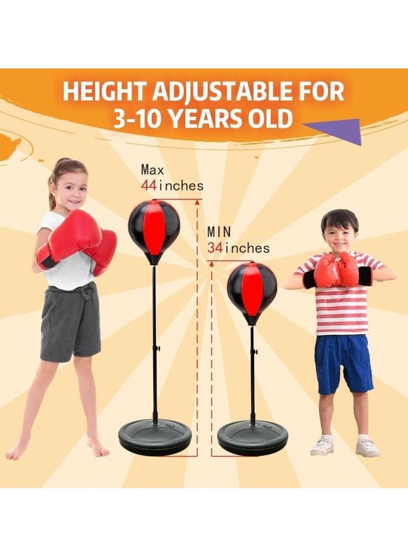 Kids Punching Bag, Boxing Set Includes Boxing Gloves and Adjustable Stand, Kickboxing Bag, Gifts for Boys Ages 3-14 - Image 2