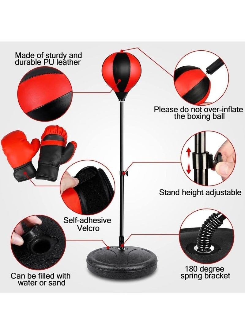 Kids Punching Bag, Boxing Set Includes Boxing Gloves and Adjustable Stand, Kickboxing Bag, Gifts for Boys Ages 3-14 - Image 3