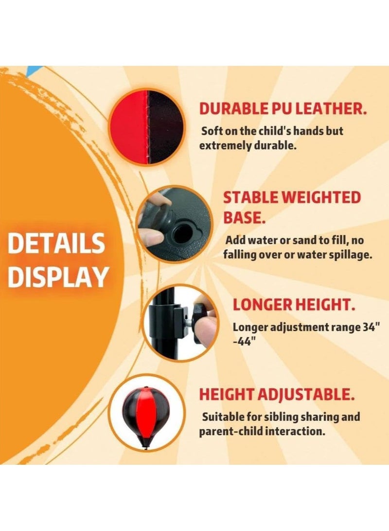 Kids Punching Bag, Boxing Set Includes Boxing Gloves and Adjustable Stand, Kickboxing Bag, Gifts for Boys Ages 3-14 - Image 5