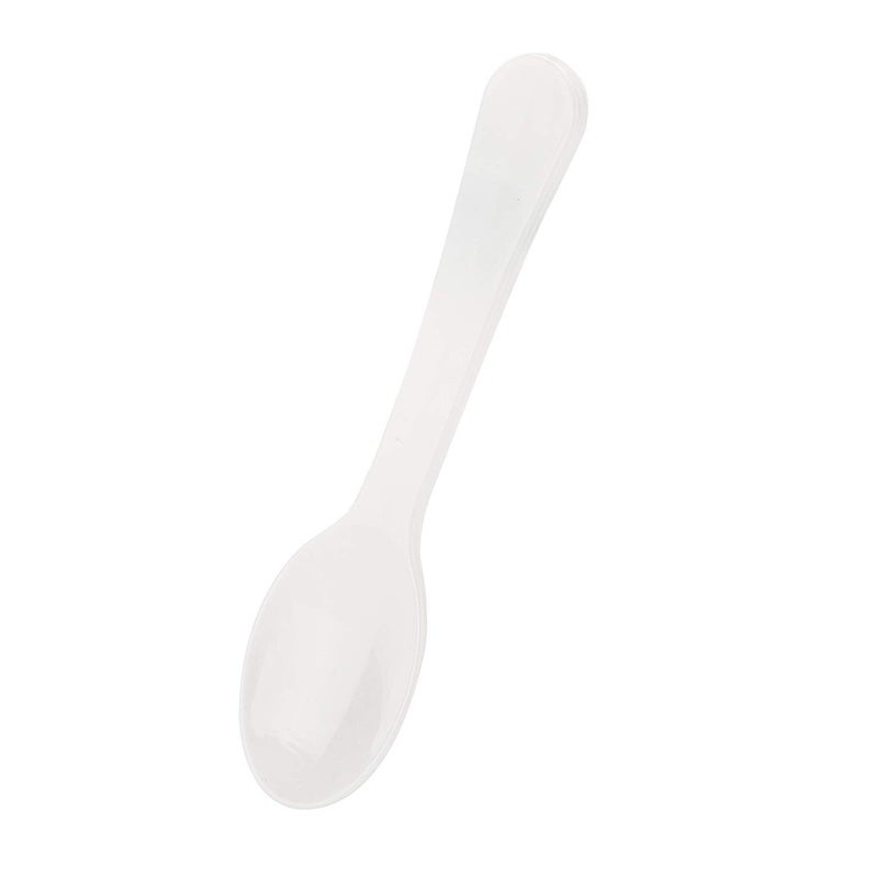 Gmark 100pc 3 Taster Spoons Plastic Mini Spoons Extra Sturdy BPA Free For Ice Cream Dessert White 1 Box Set GM1002F