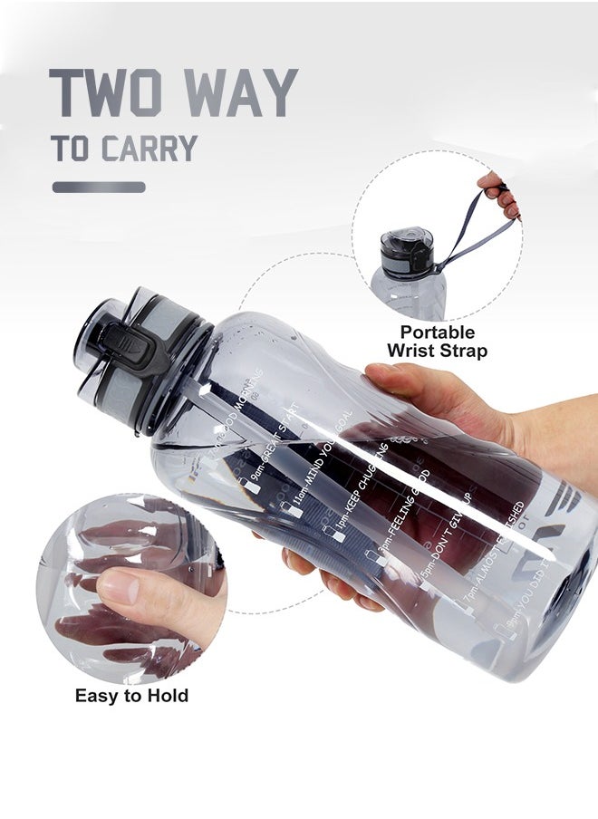 GEMFUL - 2L Water Bottle with Straw Encouraging Goal Leakproof BPA Free Large Water Jug for Fitness and Gym - Image 1
