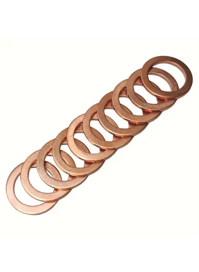 10pcs M14 x 20 x 1 5mm Copper Oil Drain Plug Gasket Compatible with Many Car Models - Image 3