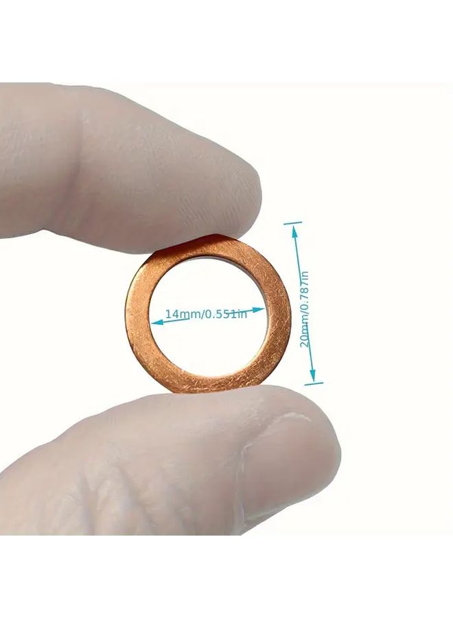 10pcs M14 x 20 x 1 5mm Copper Oil Drain Plug Gasket Compatible with Many Car Models - Image 4