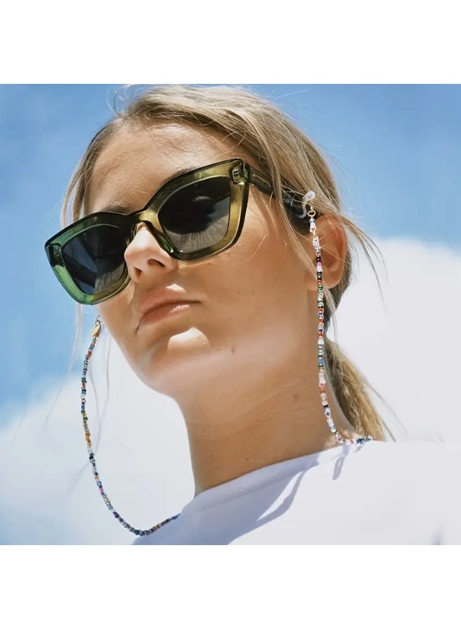 QUALITY Rainbow Beaded Glasses Chain | Fun & Vibrant Eyewear Retainer Necklace - Image 3
