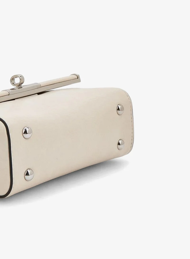 Celeste IVORY Solid Satchel Bag With Twist Lock Closure for Women | Best Price UAE