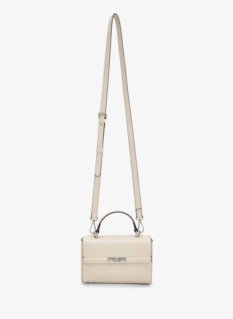 Celeste IVORY Solid Satchel Bag With Twist Lock Closure for Women | Best Price UAE