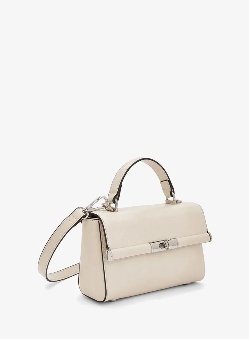 Celeste IVORY Solid Satchel Bag With Twist Lock Closure for Women | Best Price UAE