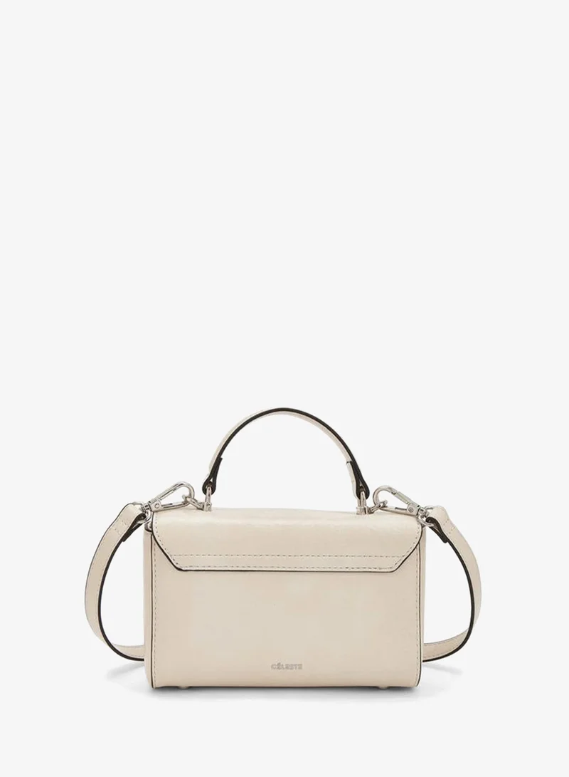 Celeste IVORY Solid Satchel Bag With Twist Lock Closure for Women | Best Price UAE