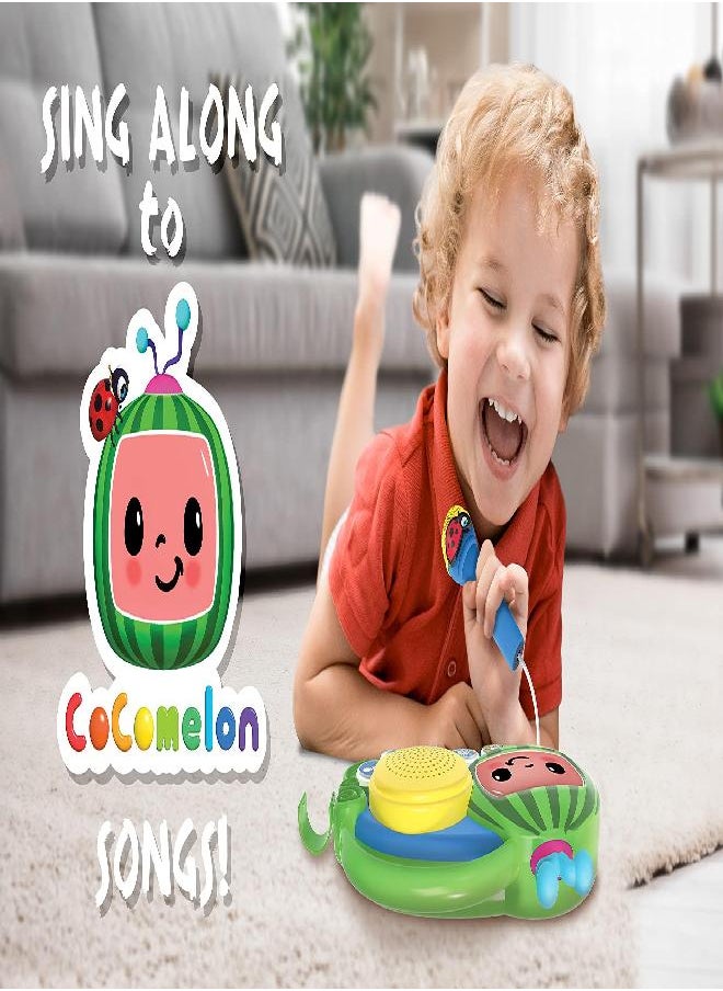eKids Cocomelon Toy Singalong Boombox with Microphone for Toddlers, Built-in Music and Flashing Lights, Fans of Cocomelon Gifts