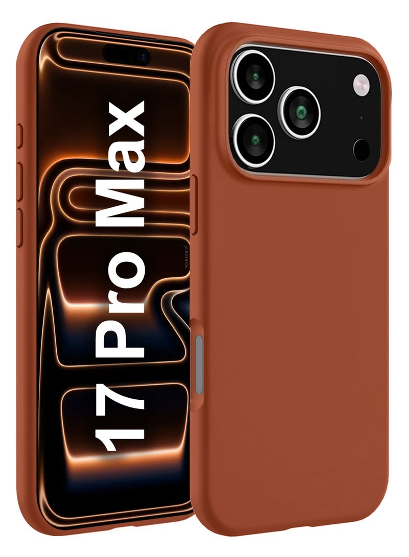 CATANES Silicone Protective Phone Case for iPhone 17 Pro Max - Soft Anti-Scratch Microfiber Lining Ultra Slim Drop Protection Phone Cover - Windsor Brown - Image 1