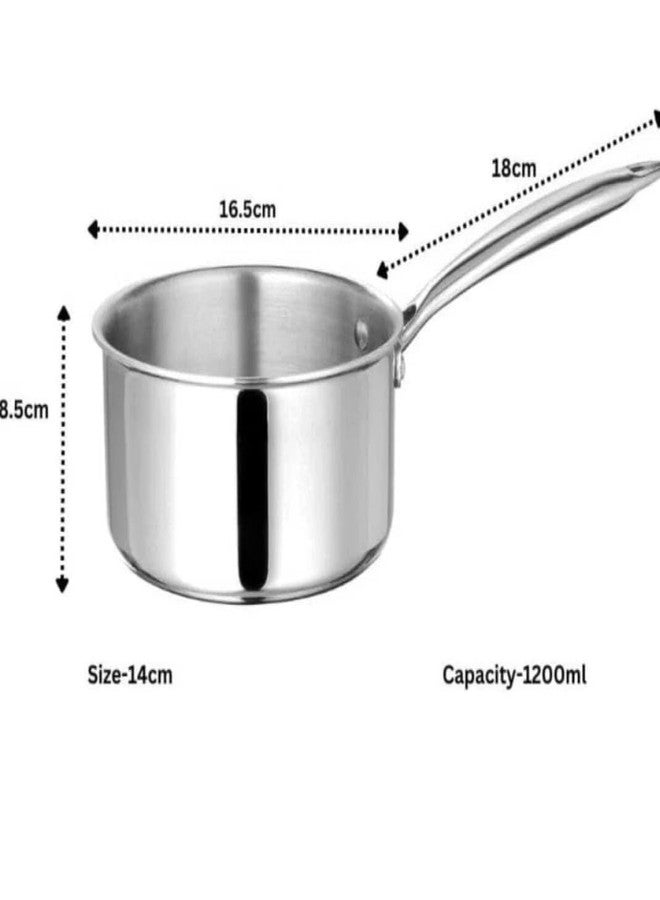 WEKTU TRIPLY Saucepan Sauce Pan 16 CM Diameter Without Lid 1.6 L - Image 2