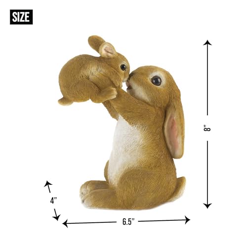 Zingz & Thingz Outdoor Garden Cottage Core Collection Miniature Sculpture, 6.5x4x8, Playful Mom & Baby Rabbit - Image 5