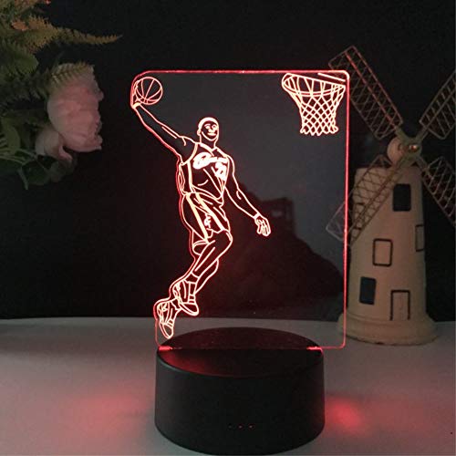 XIEHE 3D Illusion LED Night Light,7 Colors Gradual Changing Touch Switch USB Table Lamp for Holiday Gifts or Home Decorations (7 Colour, Basketball Light) - Image 1