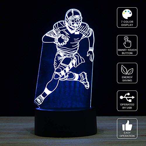 XIEHE 3D Illusion LED Night Light,7 Colors Gradual Changing Touch Switch USB Table Lamp for Holiday Gifts or Home Decorations (7 Colour, Basketball Light) - Image 3