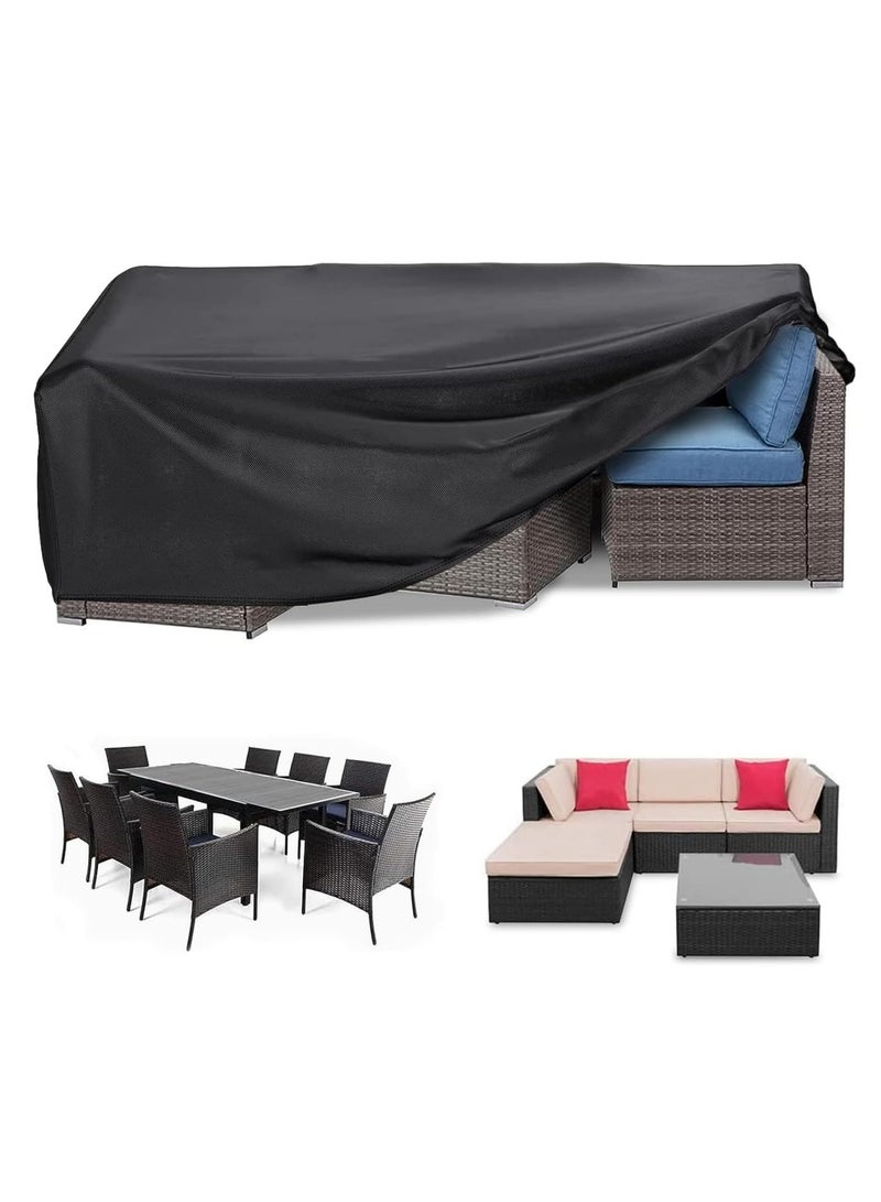 SKY-TOUCH Patio furniture cover 213x132 cm, outdoor table and chair set covers, dust-proof and UV-resistant garden furniture set cover, heavy-duty Oxford fabric furniture covers (Black) - Image 1