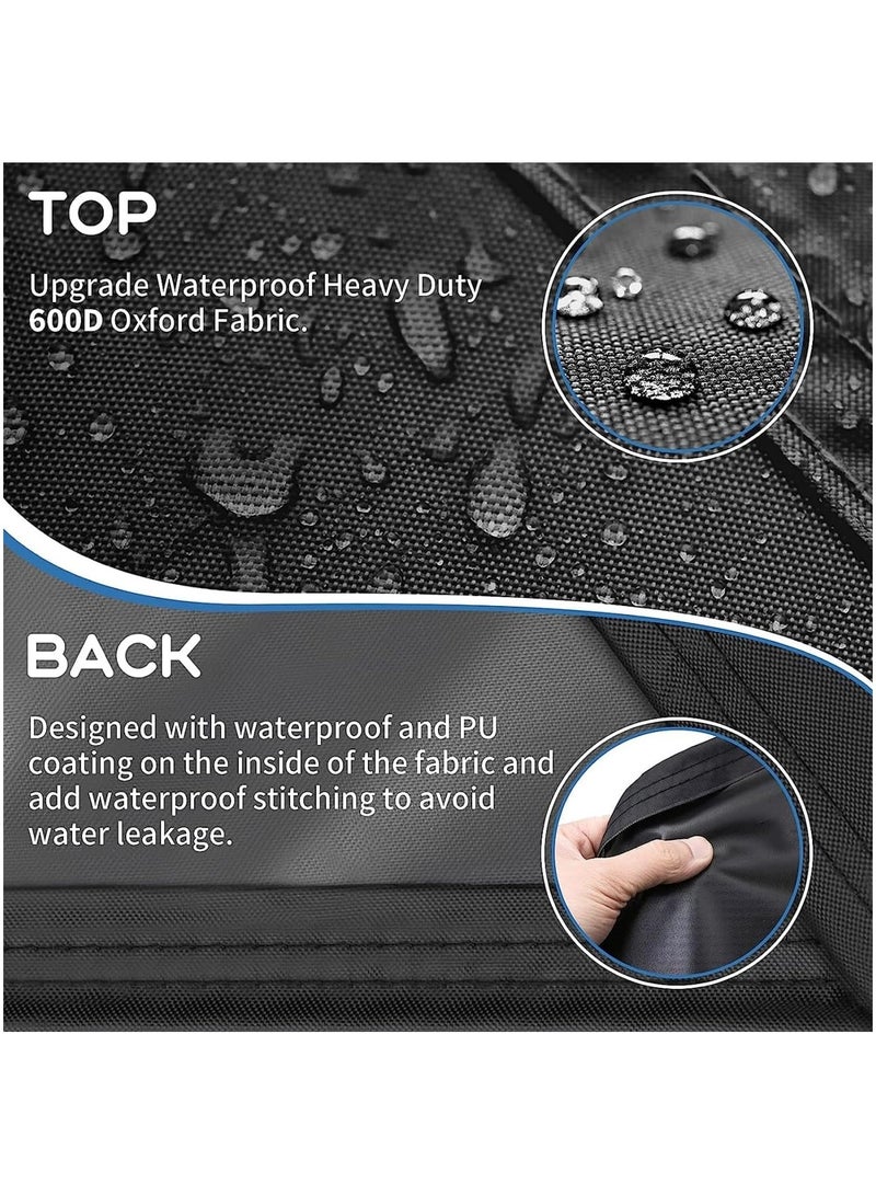 SKY-TOUCH Patio furniture cover 213x132 cm, outdoor table and chair set covers, dust-proof and UV-resistant garden furniture set cover, heavy-duty Oxford fabric furniture covers (Black) - Image 2