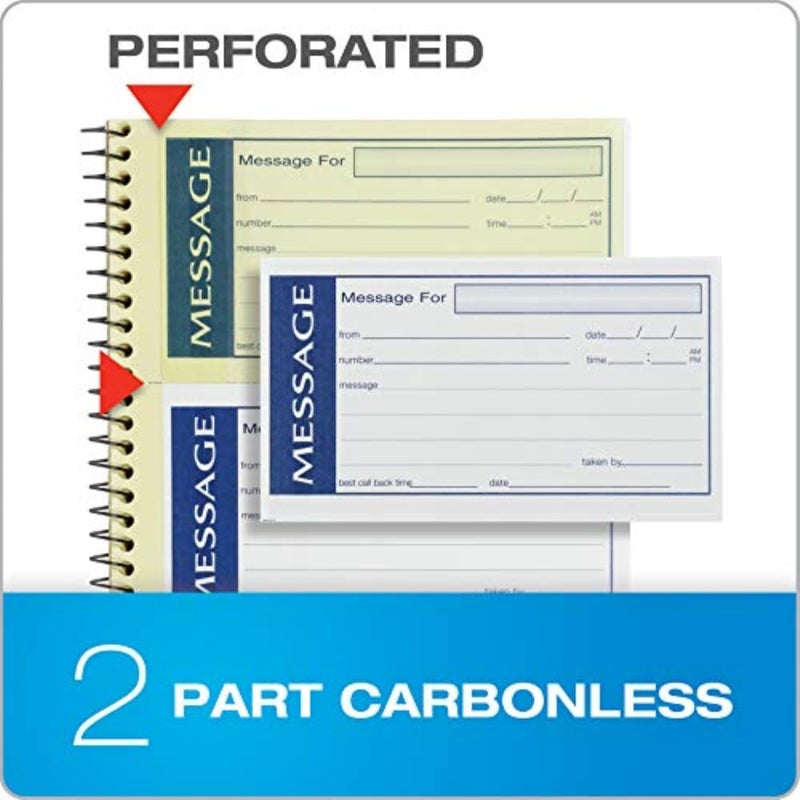ADAMS Write 'N Stick Message Pad, 2-Part, Carbonless, Blue, 5-1/4" x 11", 200 Sets per Book (SC1153WS) - Image 4
