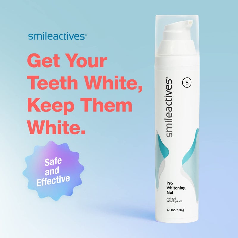 SmileActives جل تبييض الأسنان من سمايل أكتيفز لمعجون الأسنان مع بيروكسيد الهيدروجين من الدرجة السريرية، مزيل بقع الأسنان للأسنان البيضاء، جل تبييض بجودة طبيب الأسنان لإزالة بقع القهوة، زجاجة 2 أونصة - Image 5