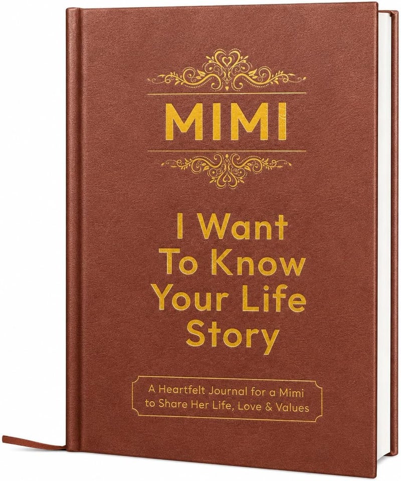 XKFCFC Mimi I Want to Know Your Life Story Leather Journal (Hardcover) - Mimi Gifts for Christmas or Birthday - Share Her Life Story - Ideal Gifts for Mothers Day from Granddaughter GrandSon - Image 1