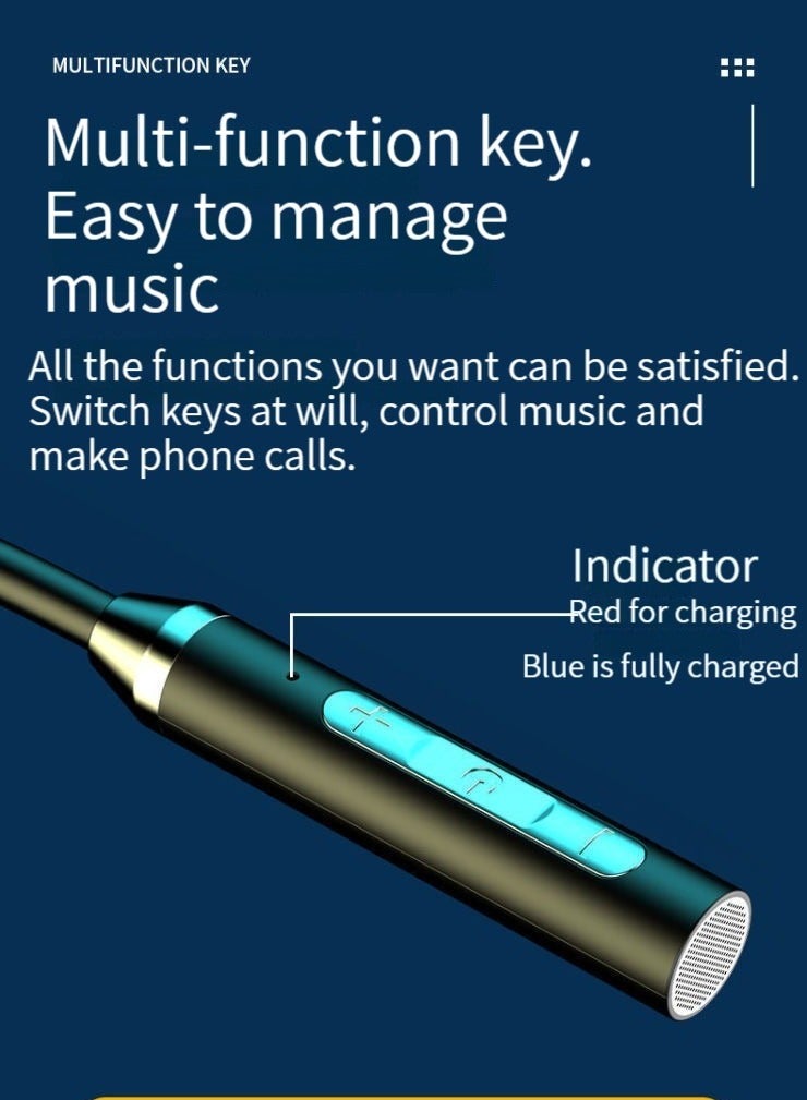 Wireless bluetooth headset sports binaural in-ear neck hanging neck headset super long standby battery life pink - Image 2