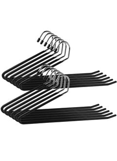Arabest Pants Hangers,10 Pack Chrome Jean Hangers for Closet,Non Slip Rubber Clothes Hanger and Pants Organizer,Open Ended Skirt and Pant Hangers,Space Saving Hangers for Clothes  - Image 1