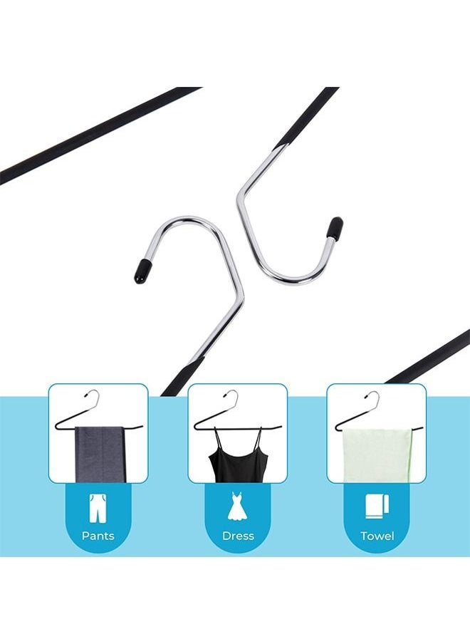 Arabest Pants Hangers,10 Pack Chrome Jean Hangers for Closet,Non Slip Rubber Clothes Hanger and Pants Organizer,Open Ended Skirt and Pant Hangers,Space Saving Hangers for Clothes  - Image 3