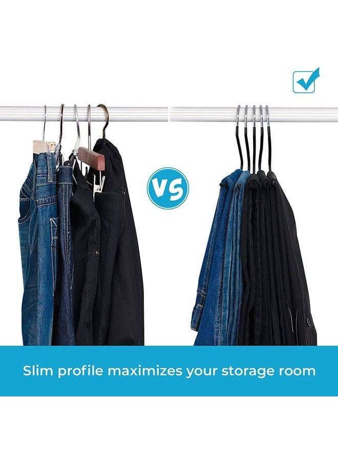 Arabest Pants Hangers,10 Pack Chrome Jean Hangers for Closet,Non Slip Rubber Clothes Hanger and Pants Organizer,Open Ended Skirt and Pant Hangers,Space Saving Hangers for Clothes  - Image 4