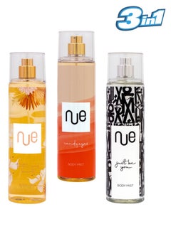 Nue Pack of 3 Nue Body Mist Fine Fragrance Body Spray for Women 250ml  - Image 1